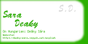 sara deaky business card